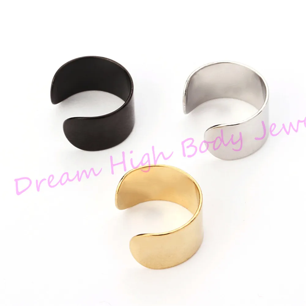 

HENGKE Jewelry Cuff Ear Clip Punk Rock Wrap Earrings No piercing Silver Gold Black Women Men Party Jewelry hollow U-shaped