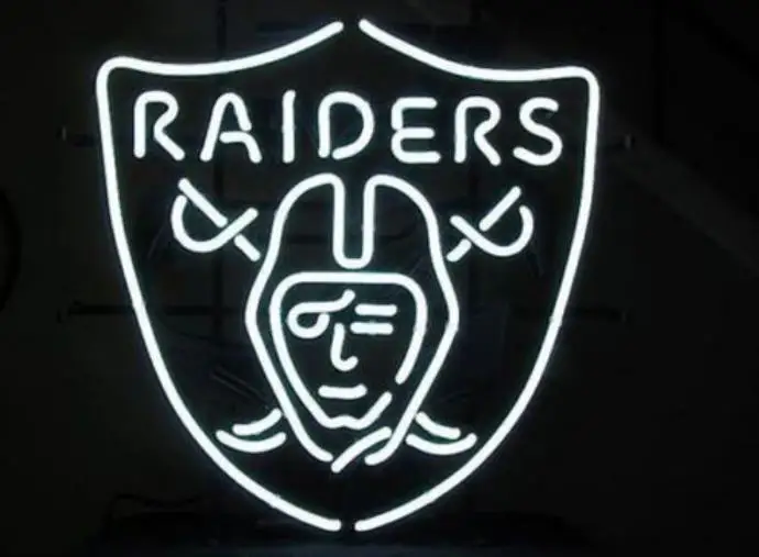 Business Custom NEON SIGN board For Football LED Oakland Raiders REAL GLASS Tube BEER BAR PUB