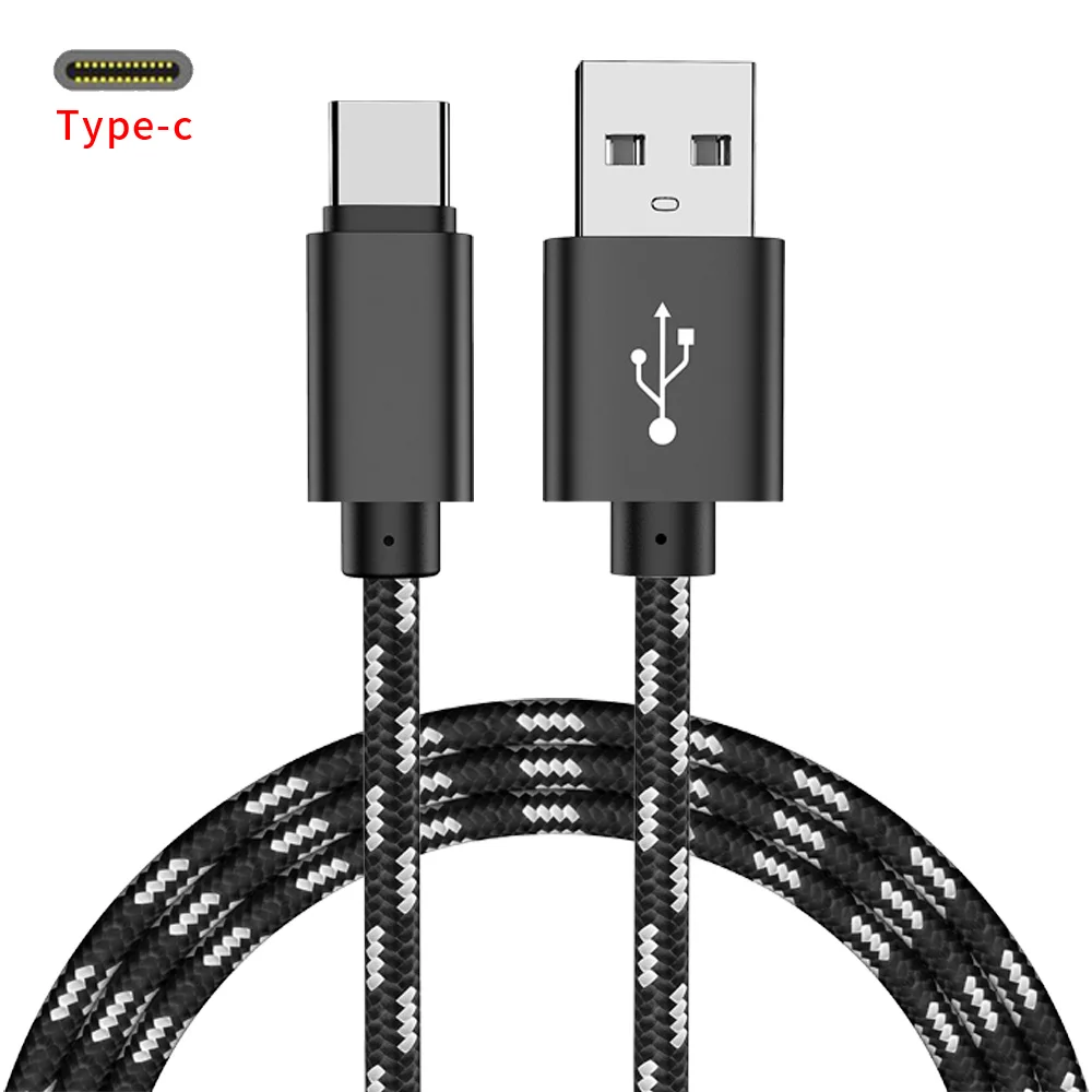 MUSTTRUE usb type-C кабель для Xiaomi mi9 huawei P20 USB C кабель для samsung S10 кабель для быстрой зарядки телефонов кабель для передачи данных USBC кабели - Цвет: Черный