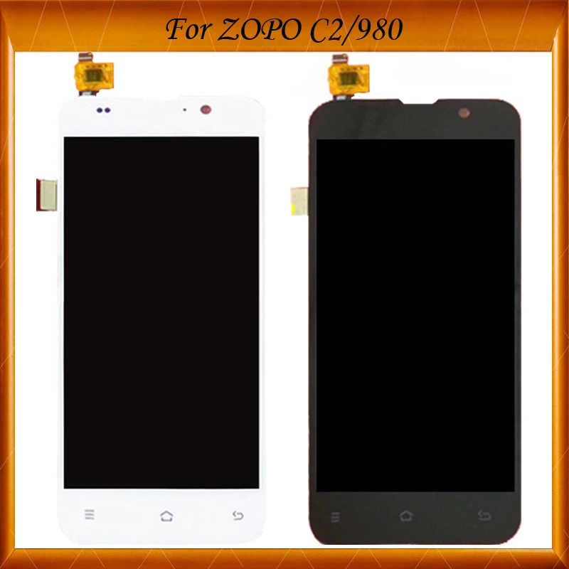 

100% Tested OK For ZOPO C2/980 LCD Display + Touch Screen Digitizer Panel Glass Lens Assembly Replacement Parts IN Stock