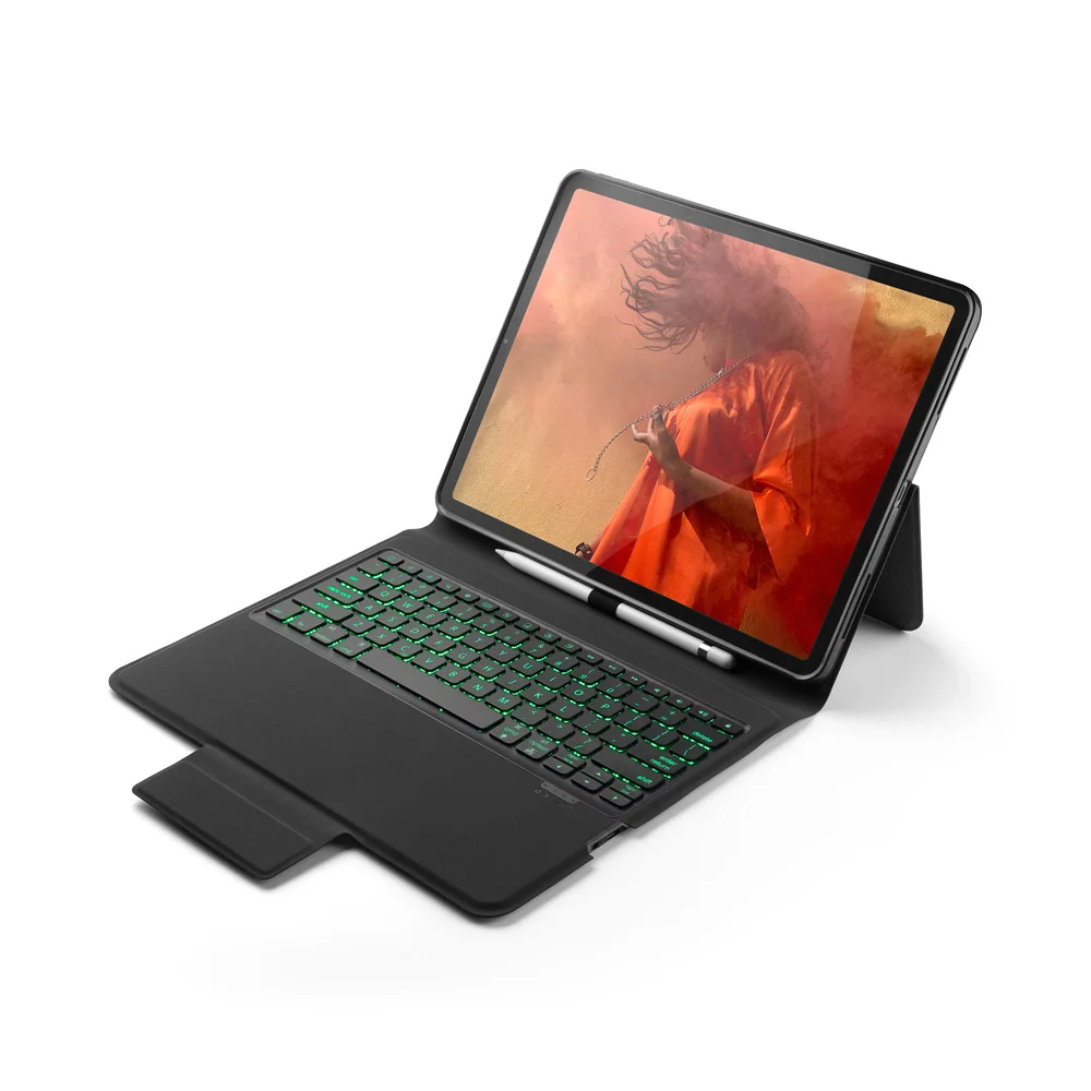 

Ultra Thin Smart 7 Colors LED Backlit Wireless Bluetooth Keyboard Case Stand Cover With Pencil Holder For iPad Pro 12.9 2018