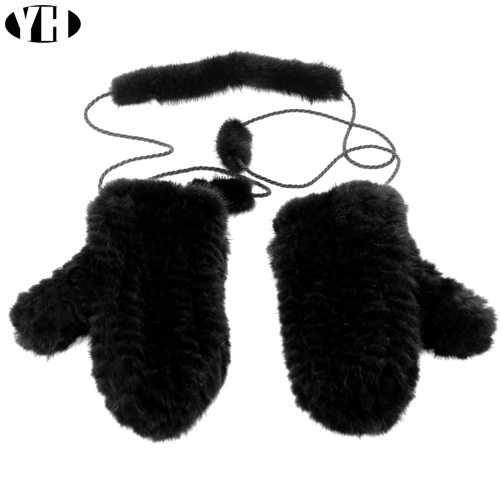 Зимние теплые женские меховые перчатки из натуральной норки женские вязаные варежки из натурального меха норки брендовые меховые перчатки с подкладкой из шерсти