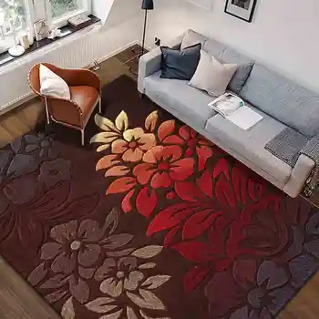 

Europe Floral Carpet 100% Wool carpet for Living Room Bedroom Hallway Corridor Round Mat Decoration Floor rugs Thickness Carpets
