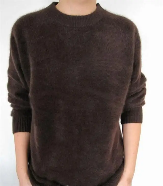 Зимний Одноцветный норковый кашемировый свитер с круглым вырезом, Мужская одежда, толстый свитер, верхняя одежда, мужской большой свитер