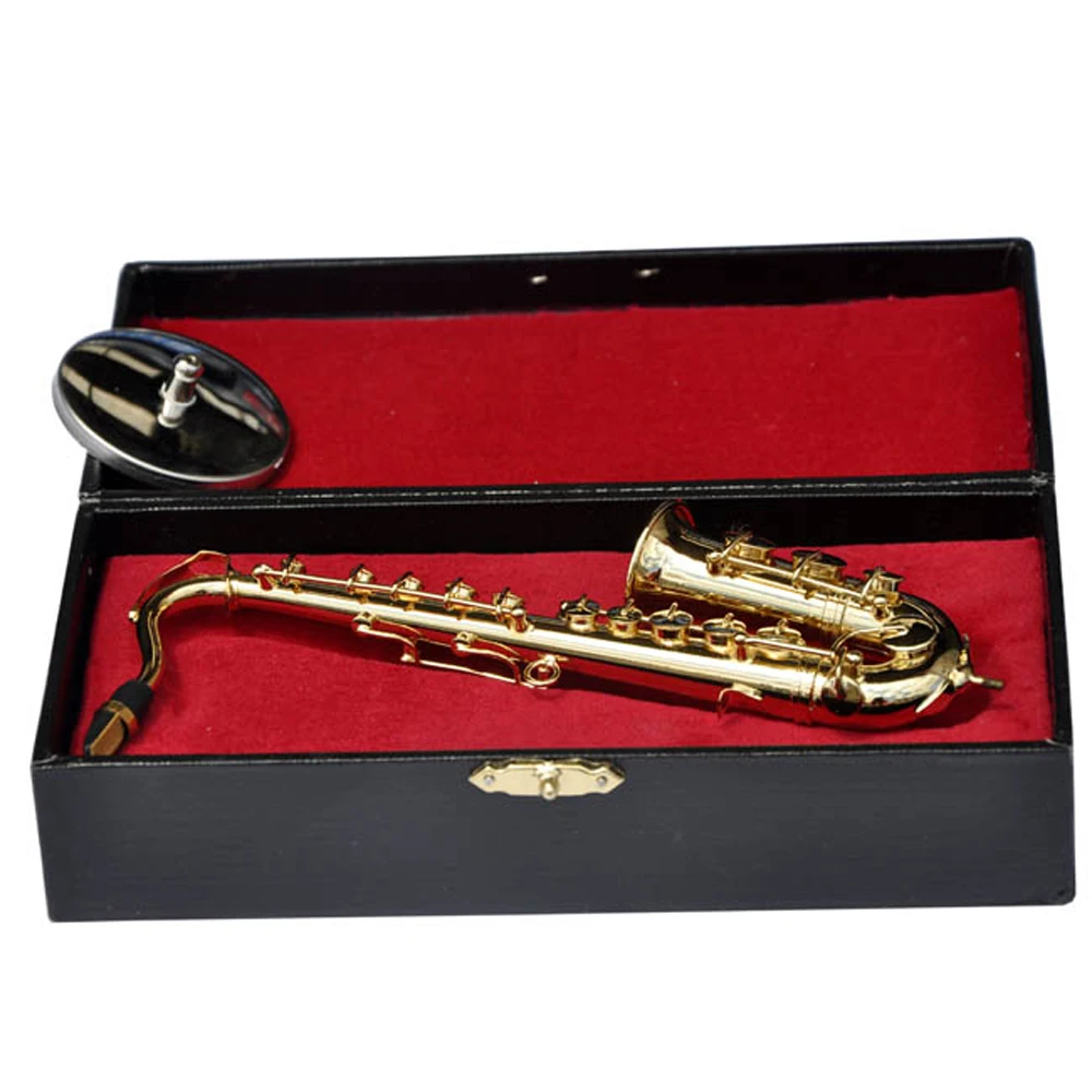 MoonEmbassy Tenor SaxophoneModel Miniature Display Sax Model Realistic Music Lover Birthday Gift Musical Instrument