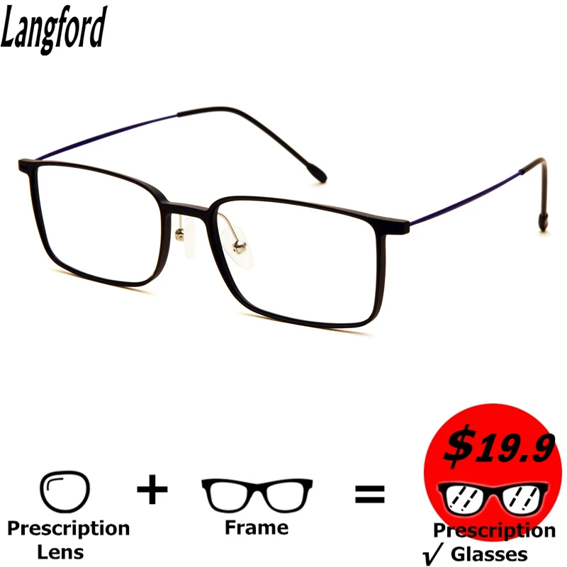 

Langford myopia glasses eye glasses frames for women rectangle glasses frame Finished prescription glasses Plastic titanium ligh