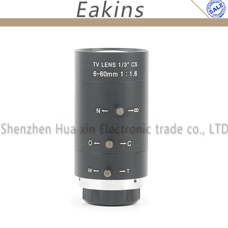 

6-60mm IR F1.6 1/3" CS-Mount Lens CCTV Lens Manual Zoom Iris Zoom Lens For Security CCTV CCD Camera Industrial Microscope Camera
