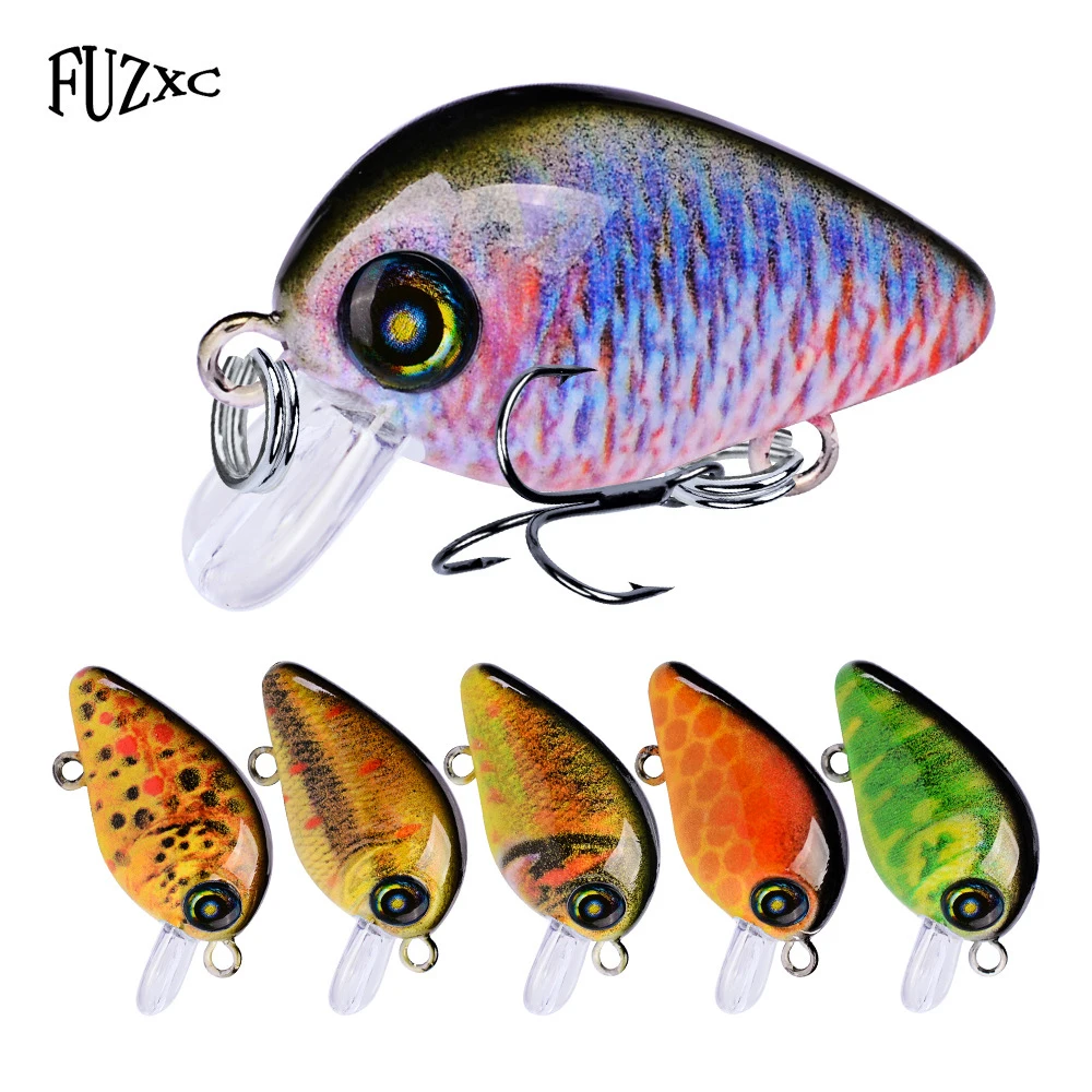 

FUZXC Mini Crank Bait Artificial Fishing Lure Popper Plastic Aritificial Wobblers Floating Crankbaits For Carp Fishing Hard Bait