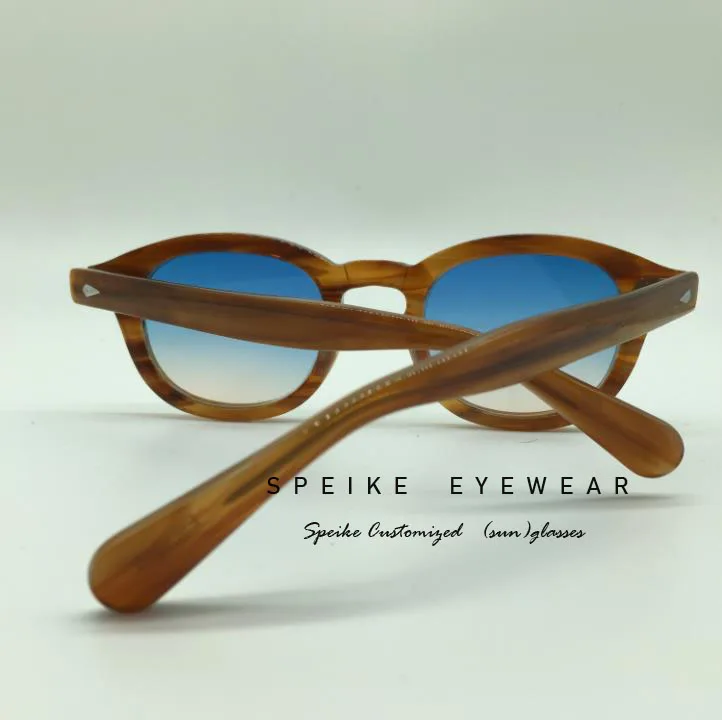 SPEIKE индивидуальные новая мода Lemtosh Johnny Depp Стиль Солнцезащитные очки для женщин AAAAA+ Качество Винтаж Круглый Защита от солнца очки синий/желт