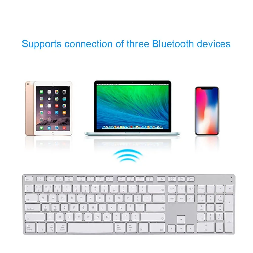  Aluminum Alloy Wireless Bluetooth 3.0 Keyboard for Tablet Laptop Phone Support iOS Windows System N