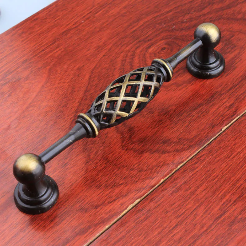 128mm American retro style black antique copper kitchen cabinet cupboard door handles 96mm bronze dresser drawer pulls knobs
