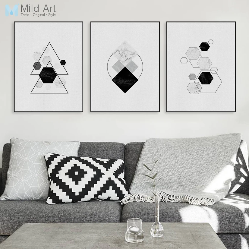 Abstract Geometric Art Black And White