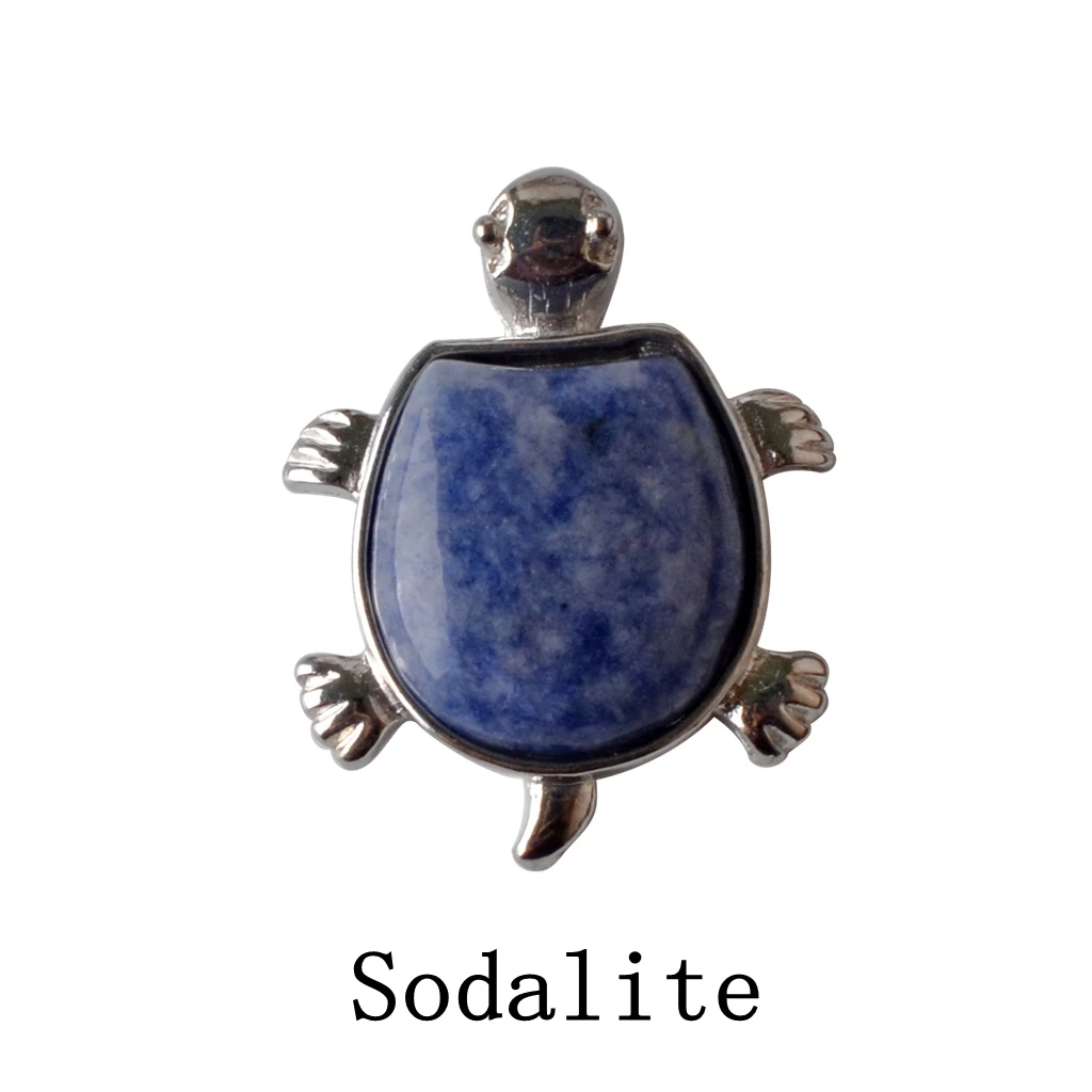 Howlite черепаха Nacklace Подвеска Натуральные полудрагоценные камни дарят лучший подарок для мужчин и женщин - Окраска металла: Sodalite
