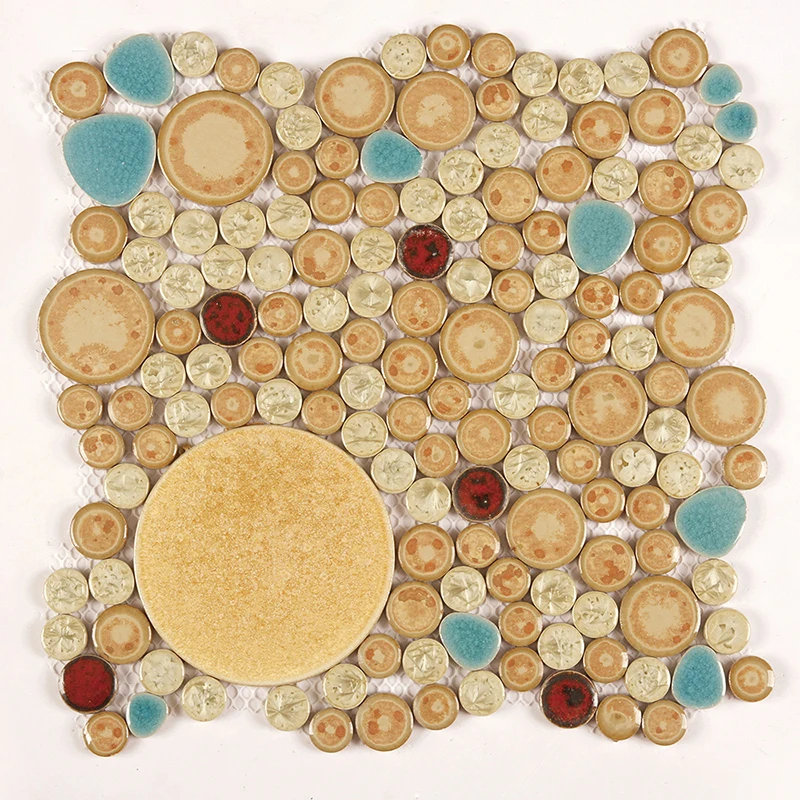 

Kepinfy mosaic tile for bathroom round shape ceramic mosaic tile different size for diy
