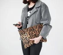 2014 klassische leopardenmuster frauen rosshaar messenger bag weibliche tag clutch bag kleine umhängetasche