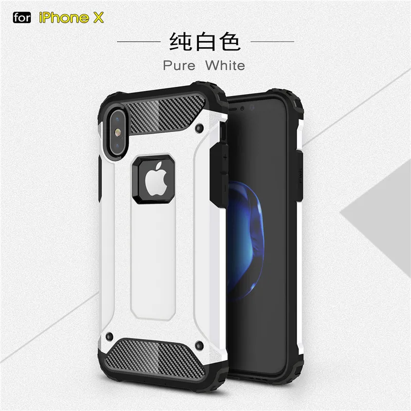 HereCaseStrong Hybrid Tough Shockproof Armor Phone Back Case for iPhone X 8 8 Plus Hard Rugged Impact Phone Protective Cover Funda (11)