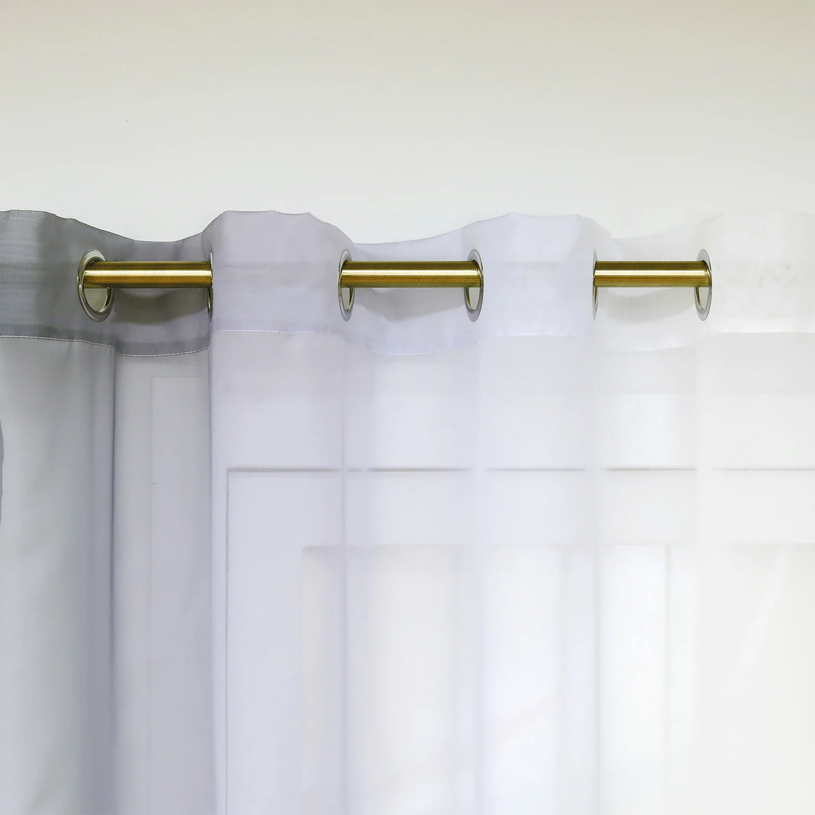 Cortina de ventana iSINOTEX Color degradado transparente tela de gasa de tul para sala de estar tratamiento de ventana de proyección 1 par/lote