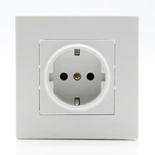 Производитель Новое поступление ЕС стандартная силовая настенная розетка, белый пластик, AC 110~ 250V 16A настенная Силовая розетка