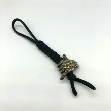 Многоцелевой латунный сломанный Череп Бусы на шнурок Паракорд нож инструмент кулон EDC нож бусины#49