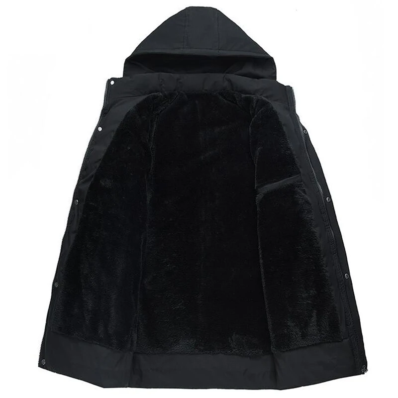 Новое зимнее пальто Для мужчин верхняя одежда из плотного бархата Куртка jaqueta masculino Для мужчин s Повседневное утолщенные теплые ветронепроницаемые куртки с капюшоном и куртки с карманами