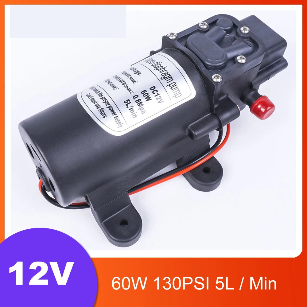 

DC 12V 60W 130PSI 5L / Min Electric Diaphragm Pump Self-priming Booster Home Garden Return Control Car Wash