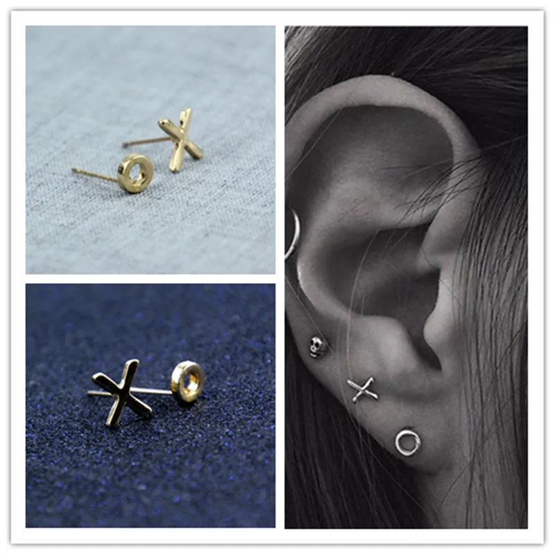 

Fashion jewelry simple cute letter X stud for women men lovers' gift e074