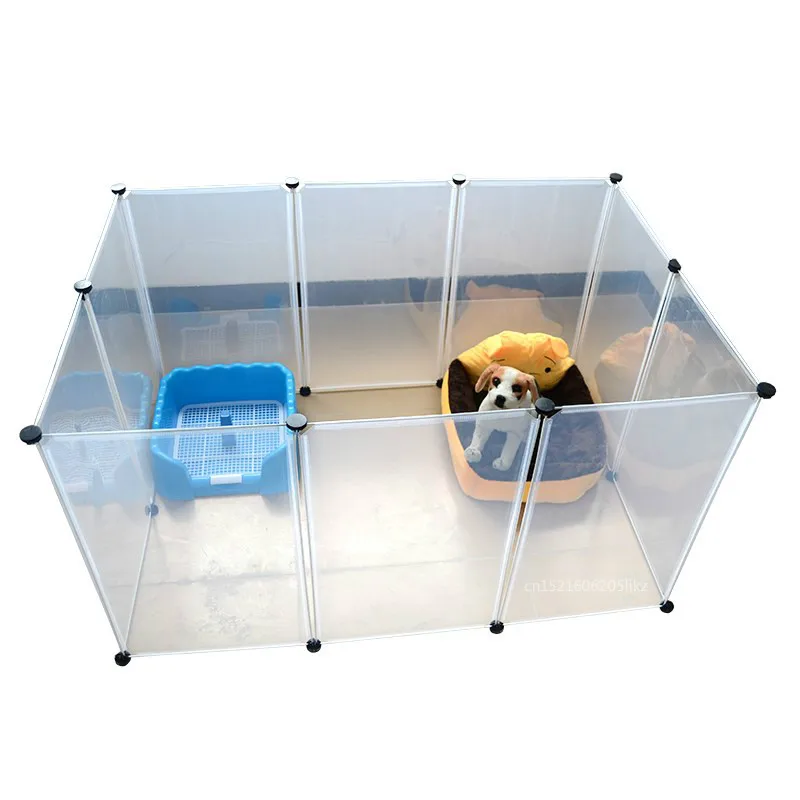 

A, Pet Bed House Plastic Transparent Dog Fence DIY Multi-functional Kennel House for Dogs Cats Practical Home Keeper From Dog