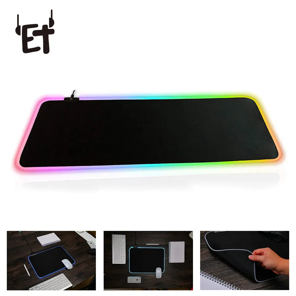 Разноцветный игровой коврик для мыши 32*25 см RGB Большой светящийся Коврик Для Мыши