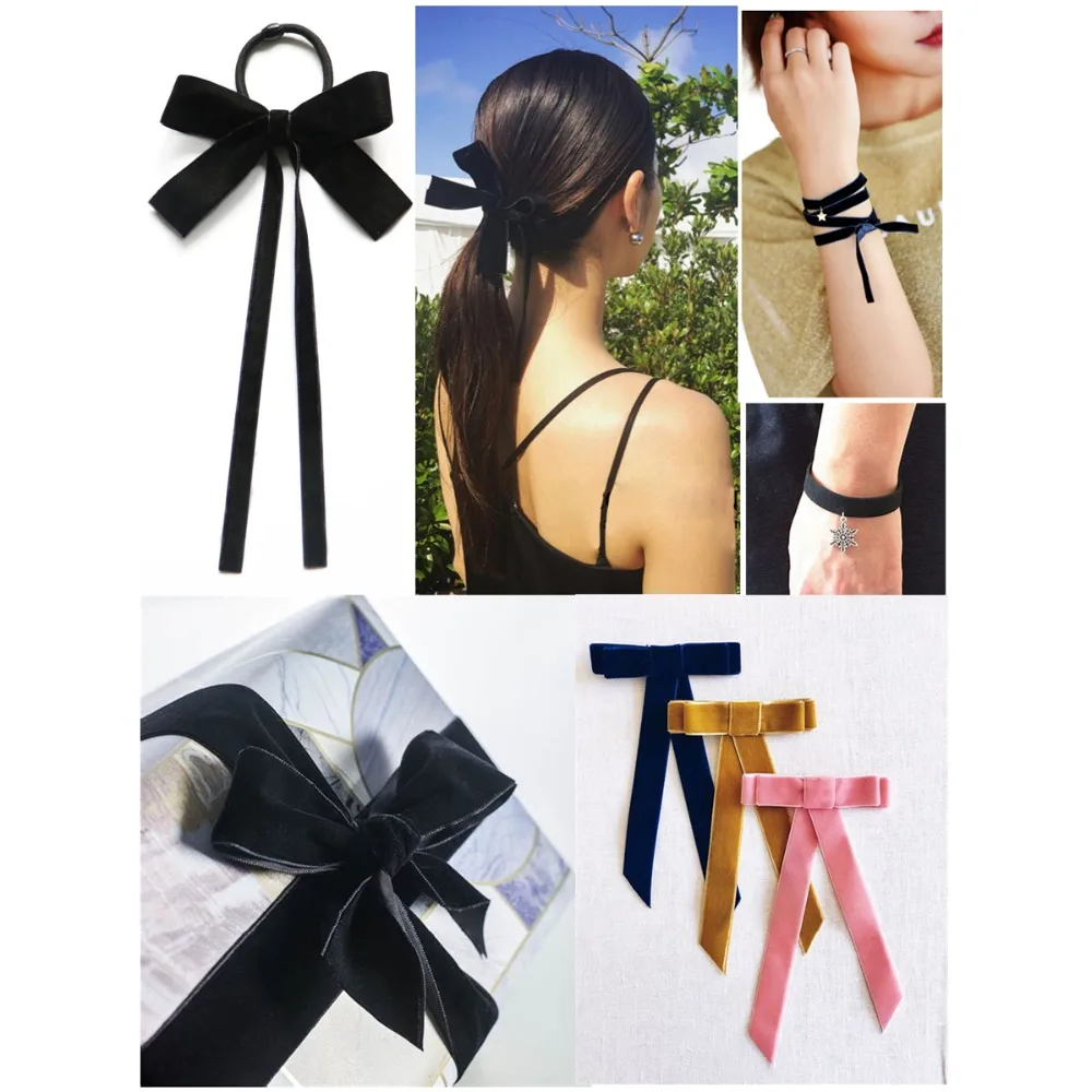Black Color Velvet Ribbon ECO-Friendly Single Face Fabric Tapes for Handmade Arts 3MM-50MM ribbon decoration,ribbon supplies,velvet ribbon