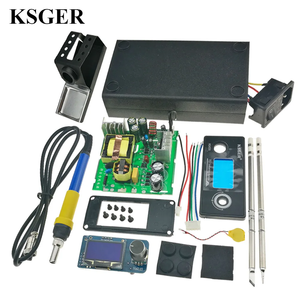 KSGER STM32 V2.1S T12 OLED паяльник станция наконечники алюминиевый сплав 9501 ручка контроллер сварочный стенд инструменты Электропитание - Цвет: sets 6