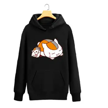 

High-Q Unisex Anime Cos Natsume Yuujinchou Cotton Hooded Hoodie Fleece Sweatshirt Pullover Nyanko-sensei breathable Hoodie coat