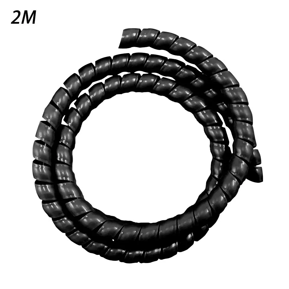 8 мм 2 м линия Органайзер трубы защиты спираль обмотка кабеля провода защитная крышка трубки#125 - Цвет: Черный
