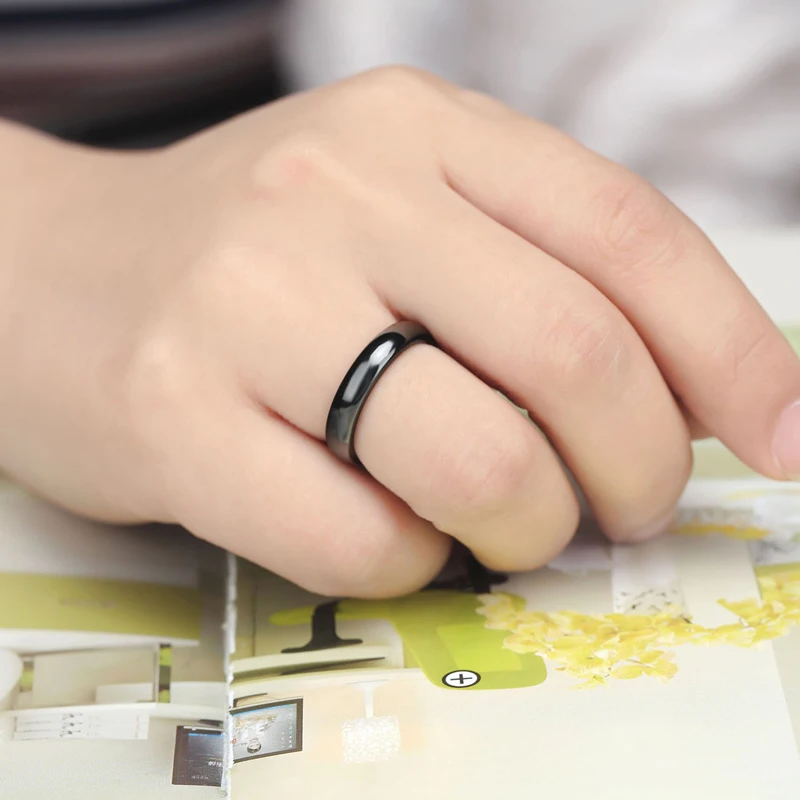 Женское кольцо гладкое керамическое высокое качество светильник 4 мм и 6 розовый