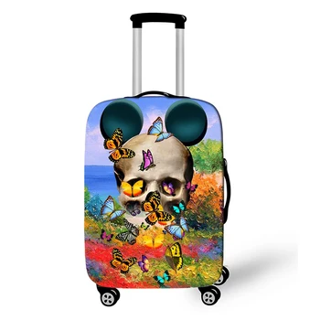 

18-32 Inch Butterfly Skull Elastic Fabric Luggage Protective Cover Trolley Case Suitcase Dust Cover Travel Accessories