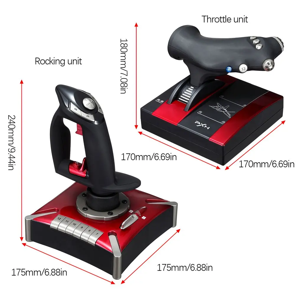 PXN-2119II palanca para vuelo Joystick USB Simulador de GamePad controlador de juegos fr PC - 6