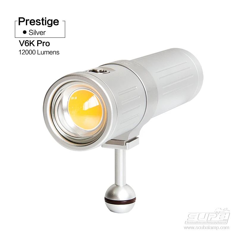 Ângulo de Feixe de Luz de Mergulho Supe Scubalamp Luz Subaquática Foto Vídeo 120 Escurecimento Alto-médio Baixo V6k Pro 12000lum 2 de feixe de luz 120 escurecimento alto-médio baixo