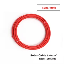 10 м 30ft x 10AWG 6mm2 красного цвета положительным провод с ПВХ-изоляцией Фотоэлектрические электрические MC4 соединительные кабели коннектор для солнечной панели