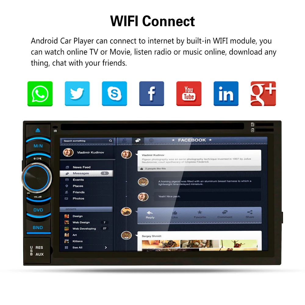 Discount Universal 2 Din Car Radio Android Car DVD Player GPS Navigator 2din Stereo Auto Radio Cassette Recorder Support Rear View Camera 4