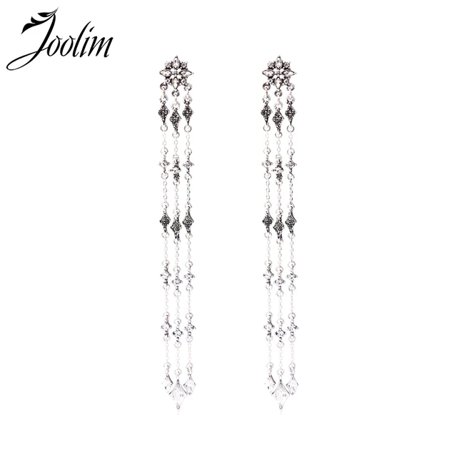 Joolim High Quality Vintage Silver Tel Earring Dramatic Long Joolim High Quality Vintage Silver Tel Earring Dramatic Long Fashion Jewelry 2018