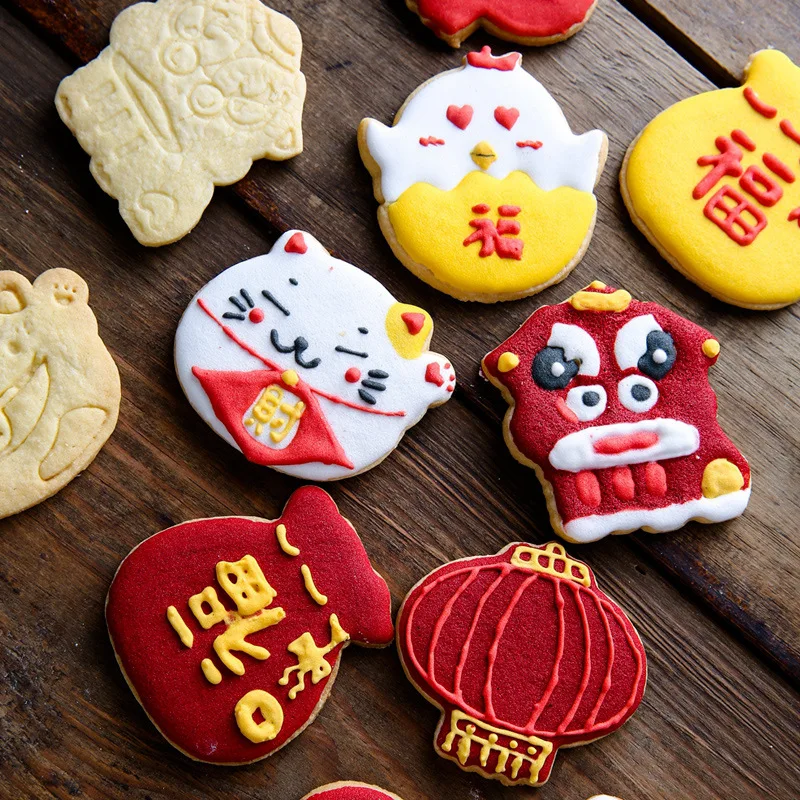 

HEARTMOVE Newly Hot Sale Lucky Bag Fortune Cat Lantern Fondant Cake Cookie Decorating Sugarcraft Mold 2pcs Biscuit Cutter Mold