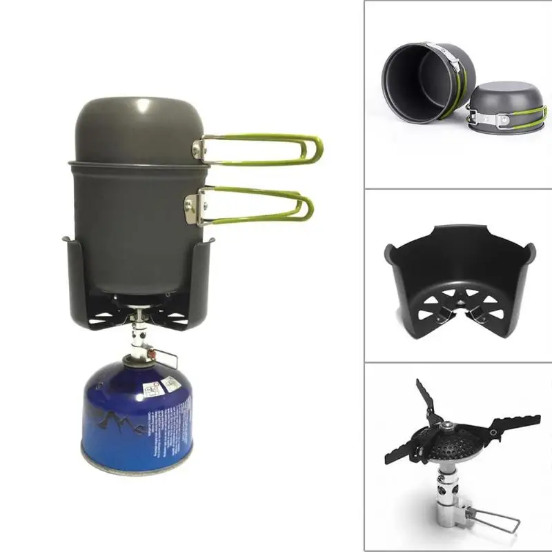 

Portable Stove Sub Outdoor Picnic Folding Hiking Tableware Outdoor Camping Wood Stove Pot Set Cookware for Backpacking Fishing