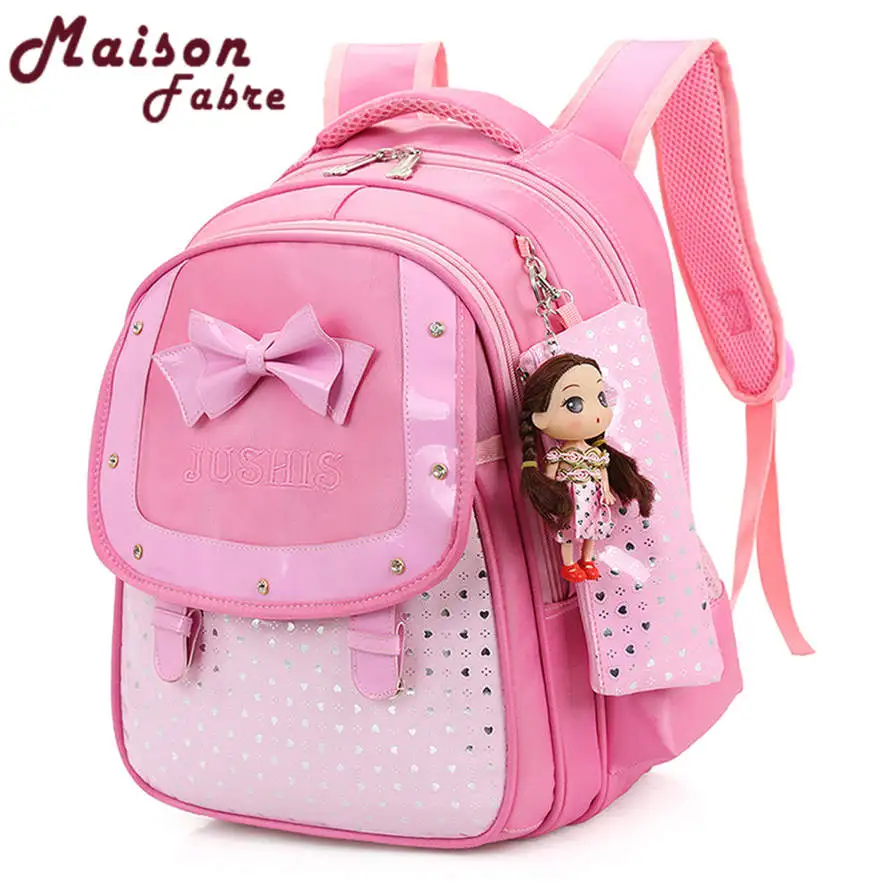 Best Deal Baby Girls Kids Bowknot Heart Dot Backpack Toddler School Bag