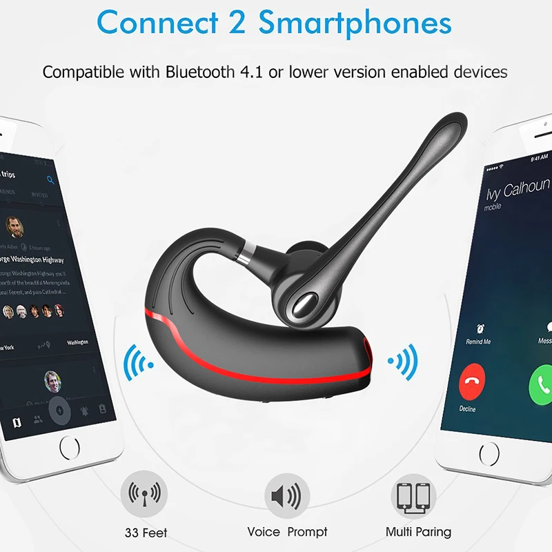 Adjustable Wireless Bluetooth Earphone Headphone CSR 4.2 stereo Handsfree Headset with Noise Cancel