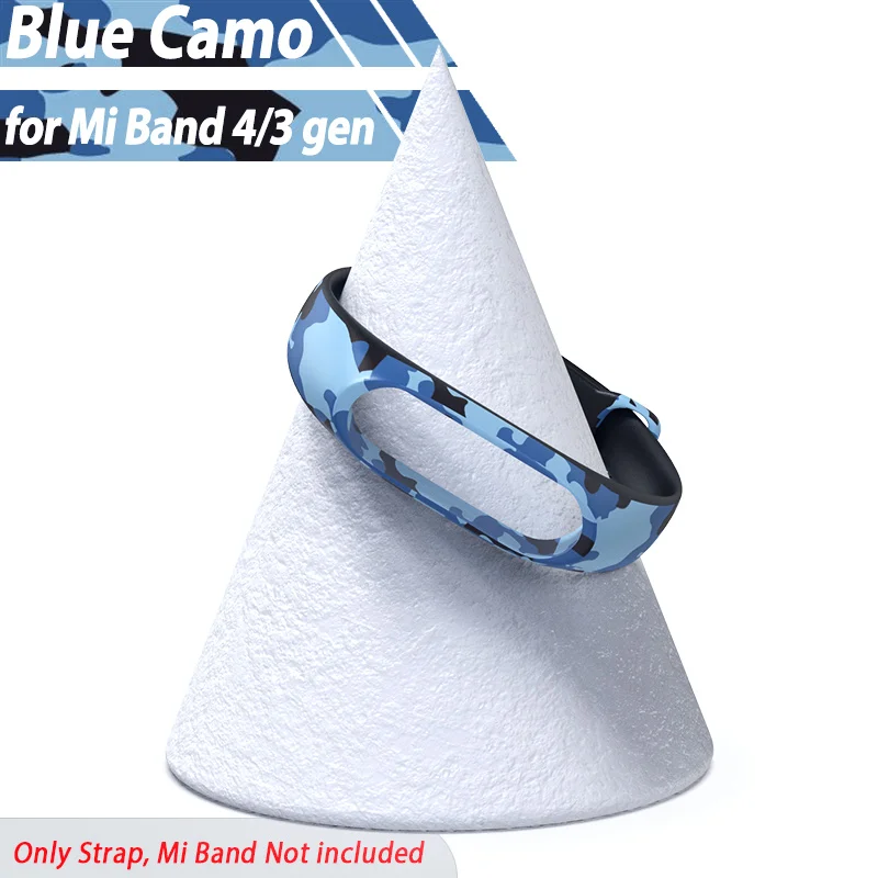 Ремешок для xiaomi mi band 4, ремешок на ремешке 3, силиконовый цветной милый браслет на запястье, камуфляжный браслет на mi Band 4, ремешок 3, Новинка - Цвет: Camouflage Blue