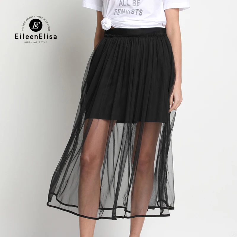 Vrouwen Runway Rokken 2017 Lange Zwarte Chiffon Rok Hoge Kwaliteit Runway Zomer Luxe Rok Vrouwen Runway Rokken 2017 Lange Zwarte Chiffon Rok Hoge Kwaliteit Runway Zomer Luxe Rok