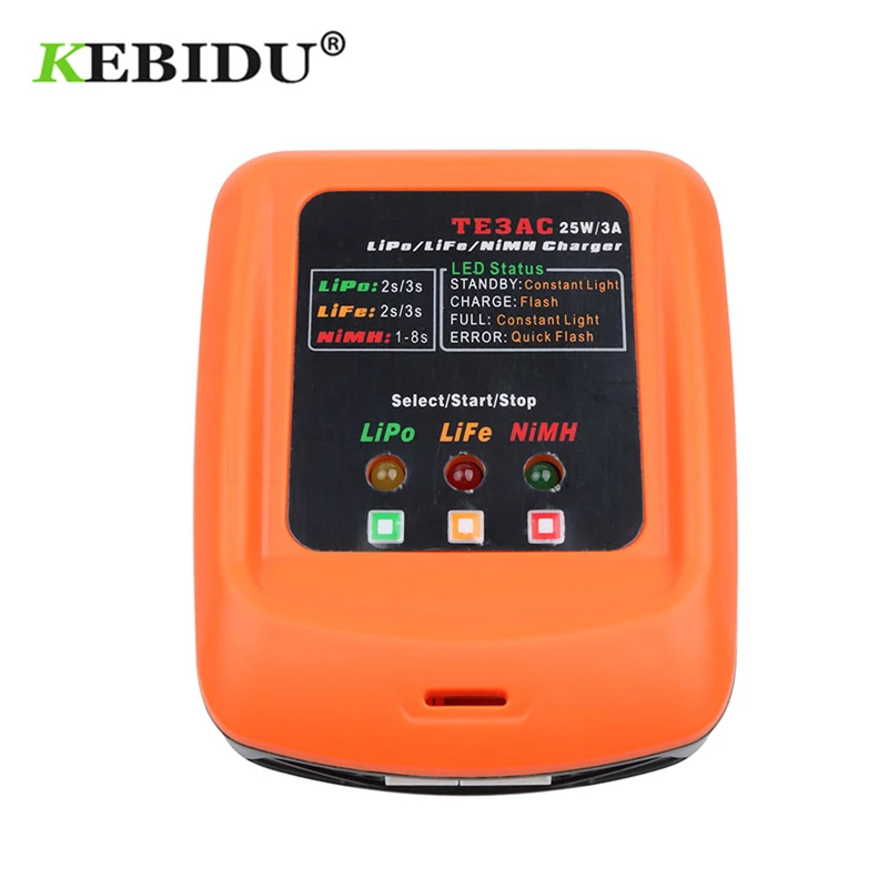 

Kebidu TE3AC 25W/3A Professional LiPo Balance Charger for 2S 3S LiPo/2S 3S LiFe/1-8S NiMH Battery Wholesale