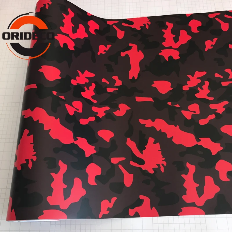 Black red camo vinyl auto film foil 1