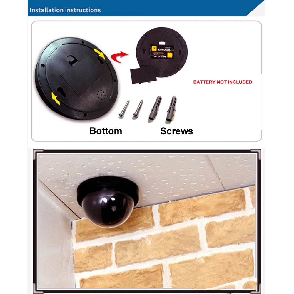 Fake-Dome-Camera-Indoor-Security-CCTV-Surveillance-Dummy-Camera-Flashing-Red-LED-AA-Battery-Easy-Installation (1)