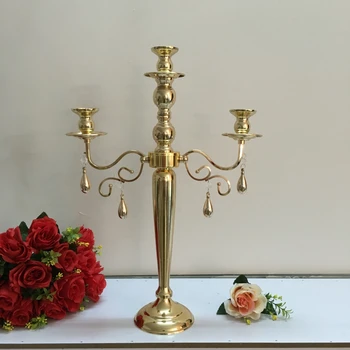 

Bling crystal candlegold iron chandelier for weddings