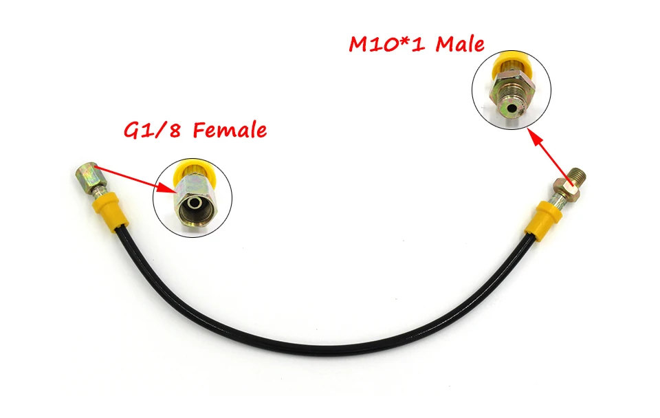 QUPB Пейнтбол шланг линии 36 см длиной с M10* 1 Мужской G1/8 Женский нитки HNY005